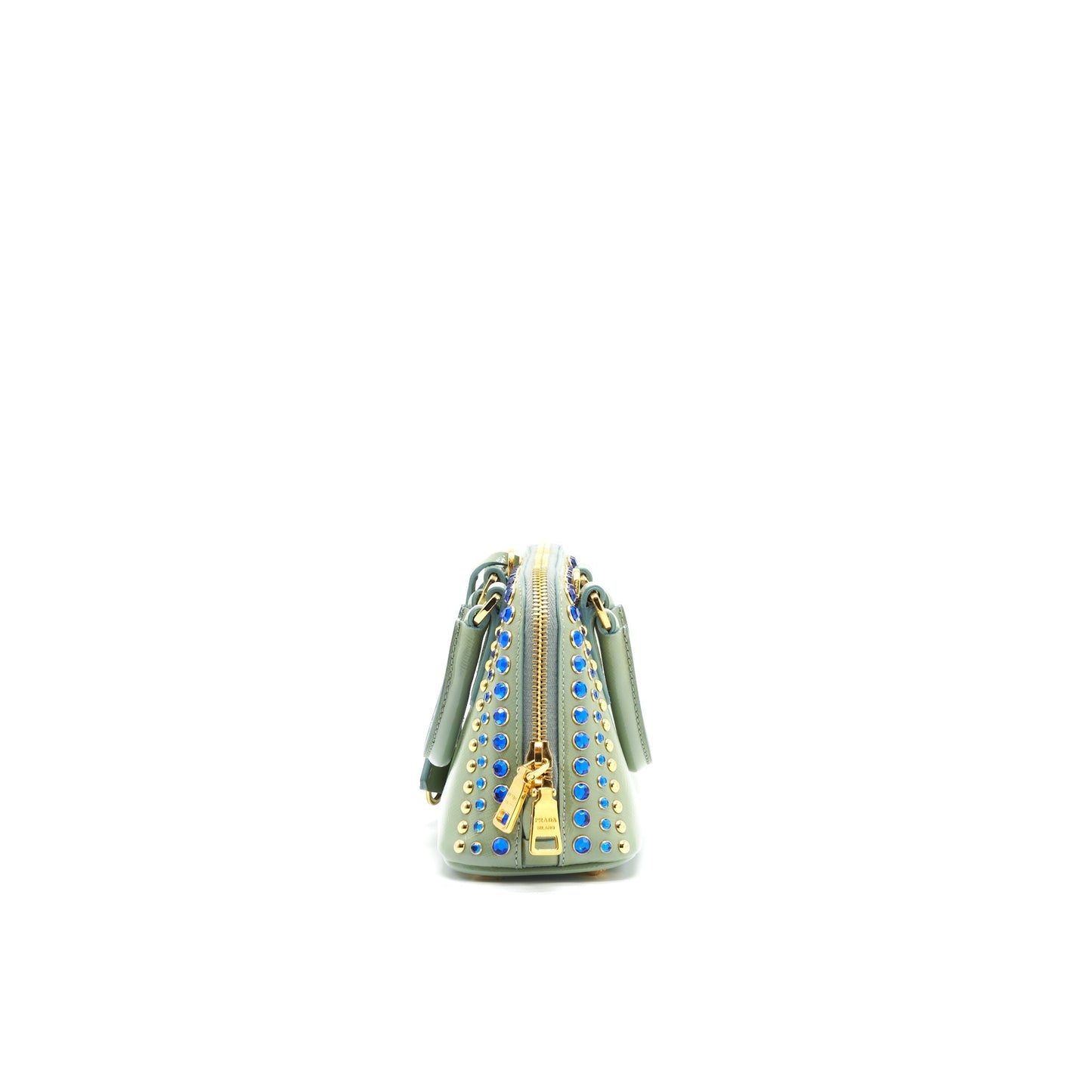 Prada Saffiano Mini Crossbody Purse Light Green