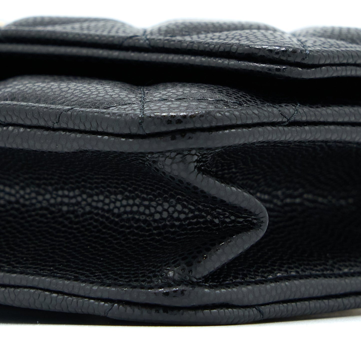 Chanel 22A Wallet On Chain Caviar Black  (Microchip)