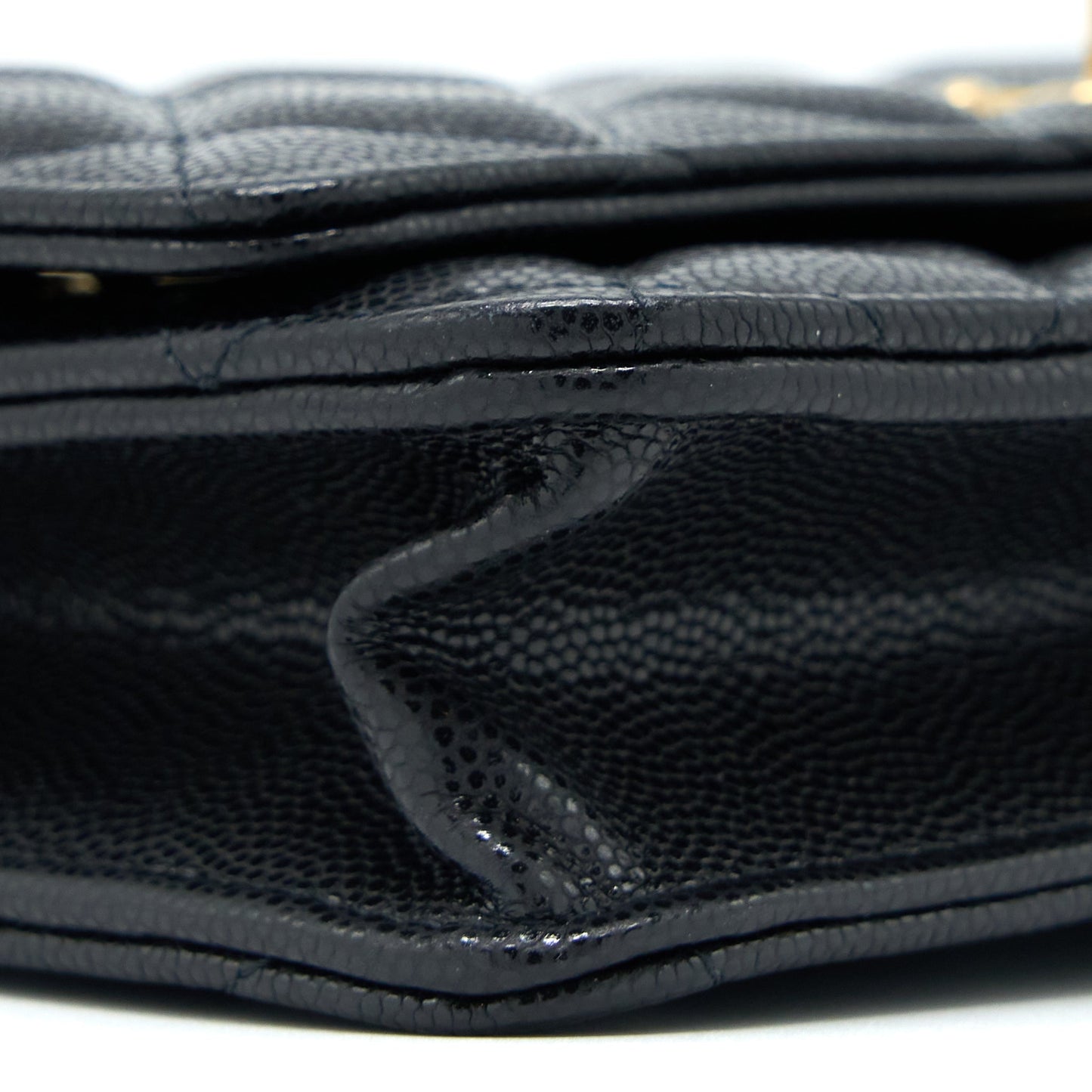 Chanel 22A Wallet On Chain Caviar Black  (Microchip)