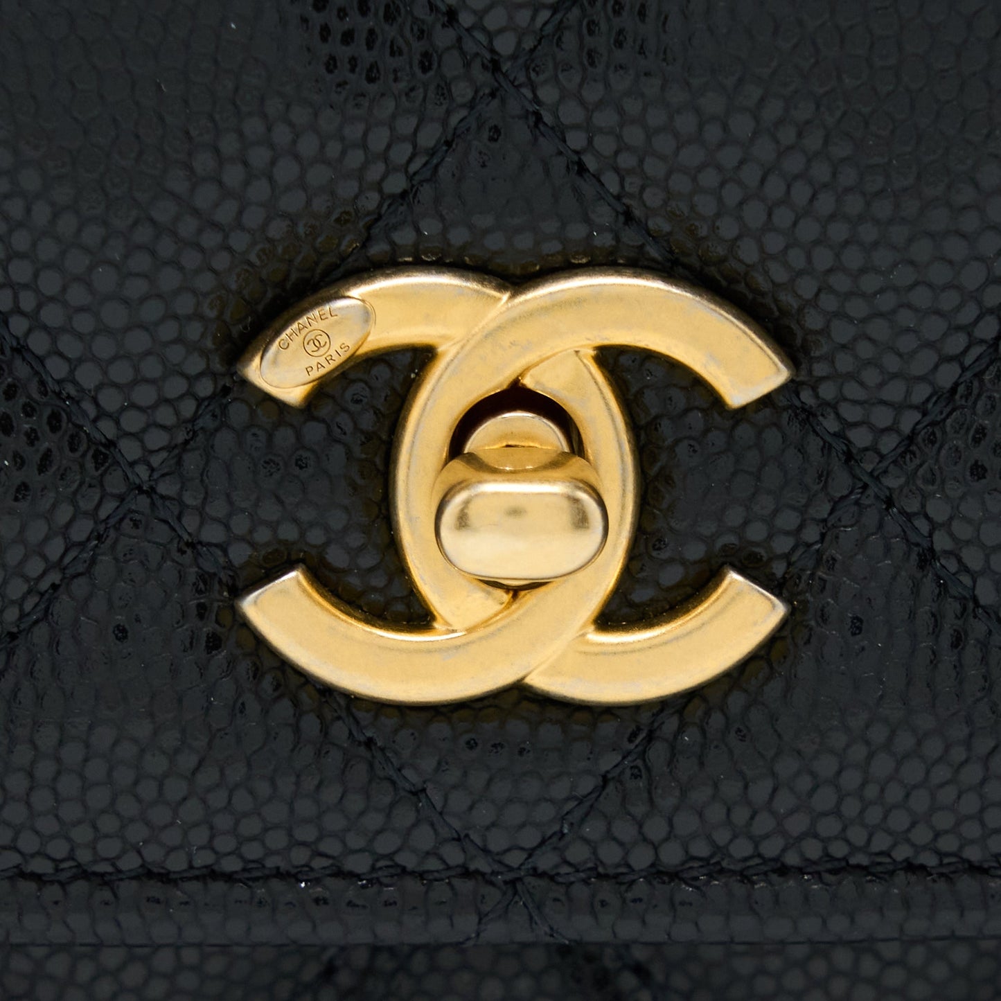Chanel 22A Wallet On Chain Caviar Black  (Microchip)