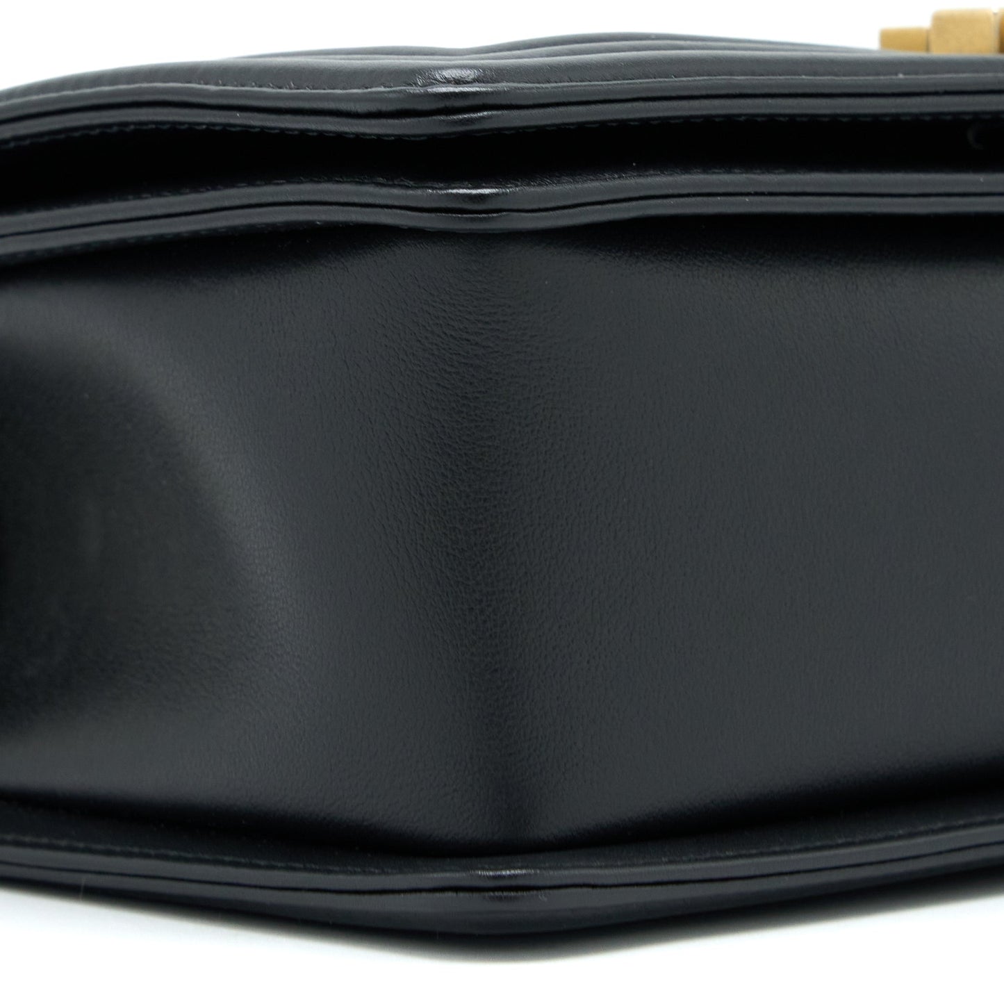 Chanel Medium Boy Bag Lambskin Black Brushed  (Microchip)