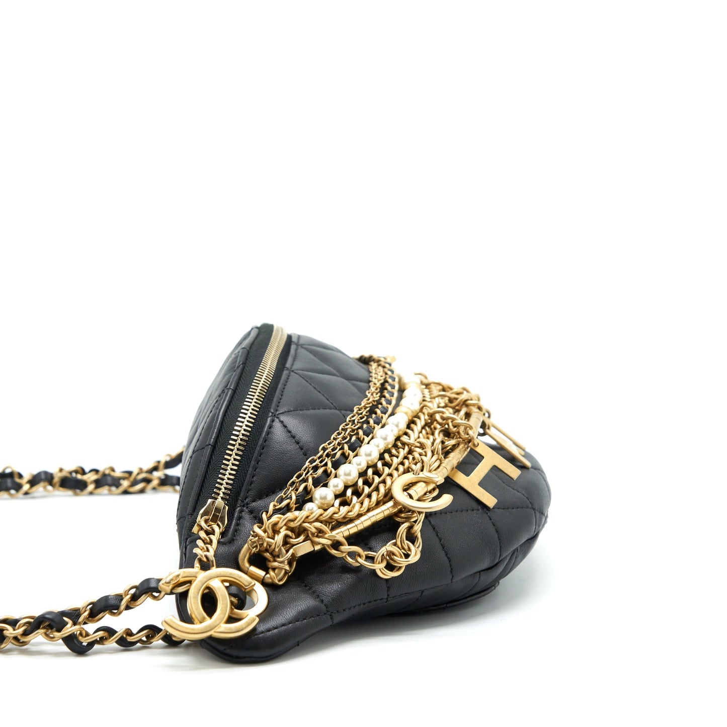 Chanel All About Chains Waist Bag Calfskin Black