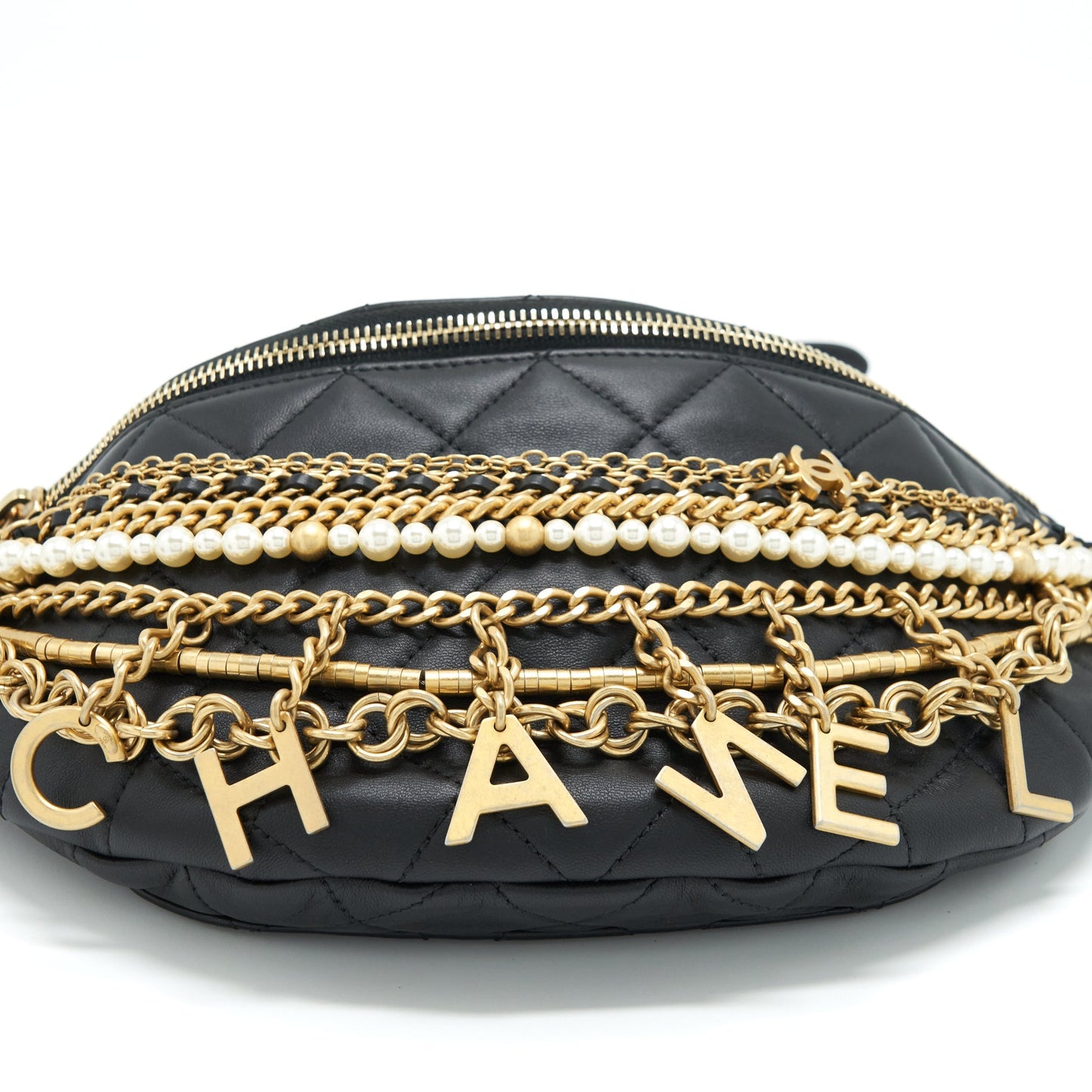 Chanel All About Chains Waist Bag Calfskin Black