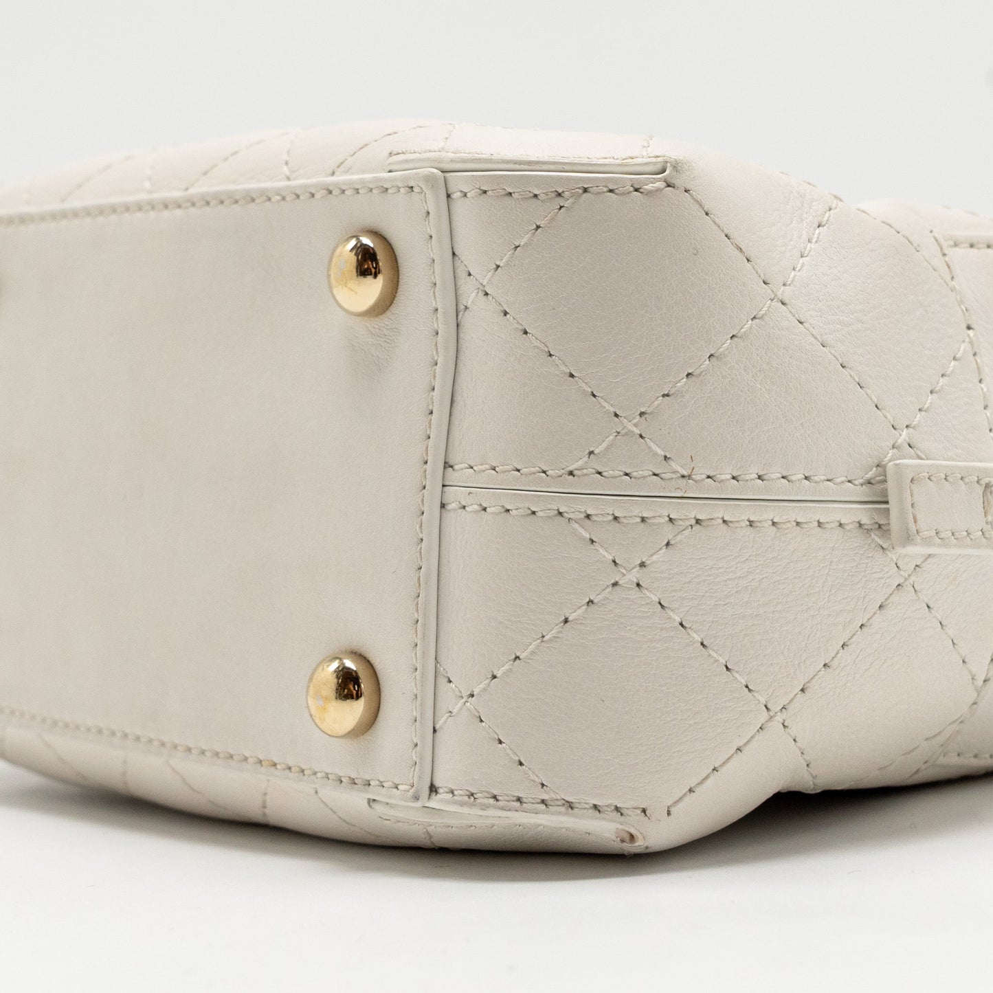 Chanel Mini Camera Bag with Chain Calfskin White L