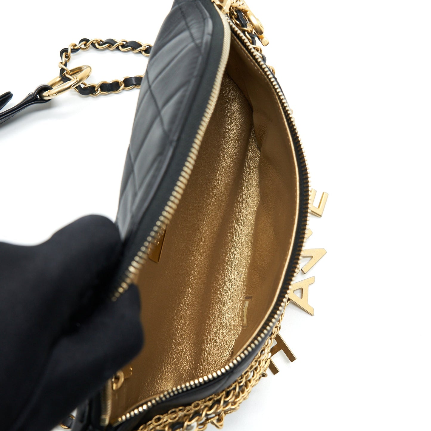 Chanel All About Chains Waist Bag Calfskin Black