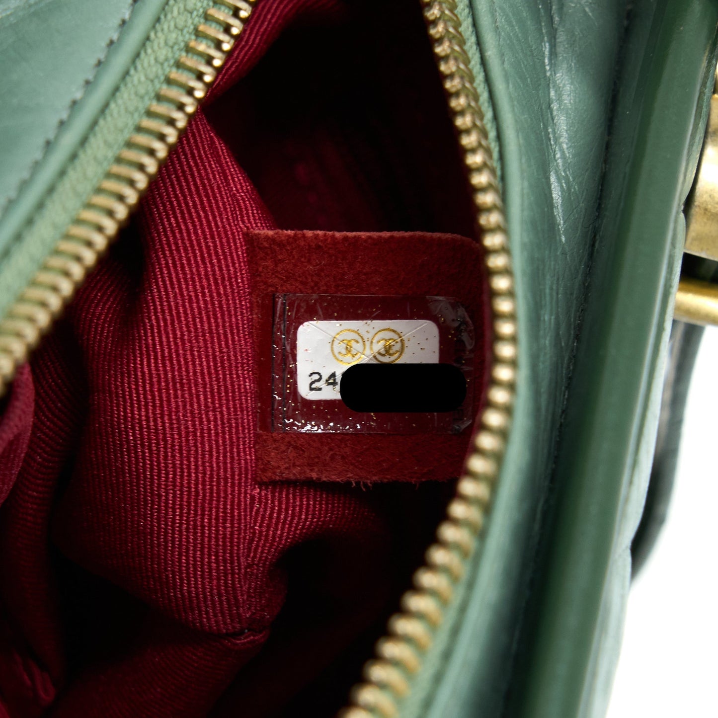 Chanel Small Gabrielle Hobo Bag Aged Calfskin Green Multicolour with Multicolour Hardware