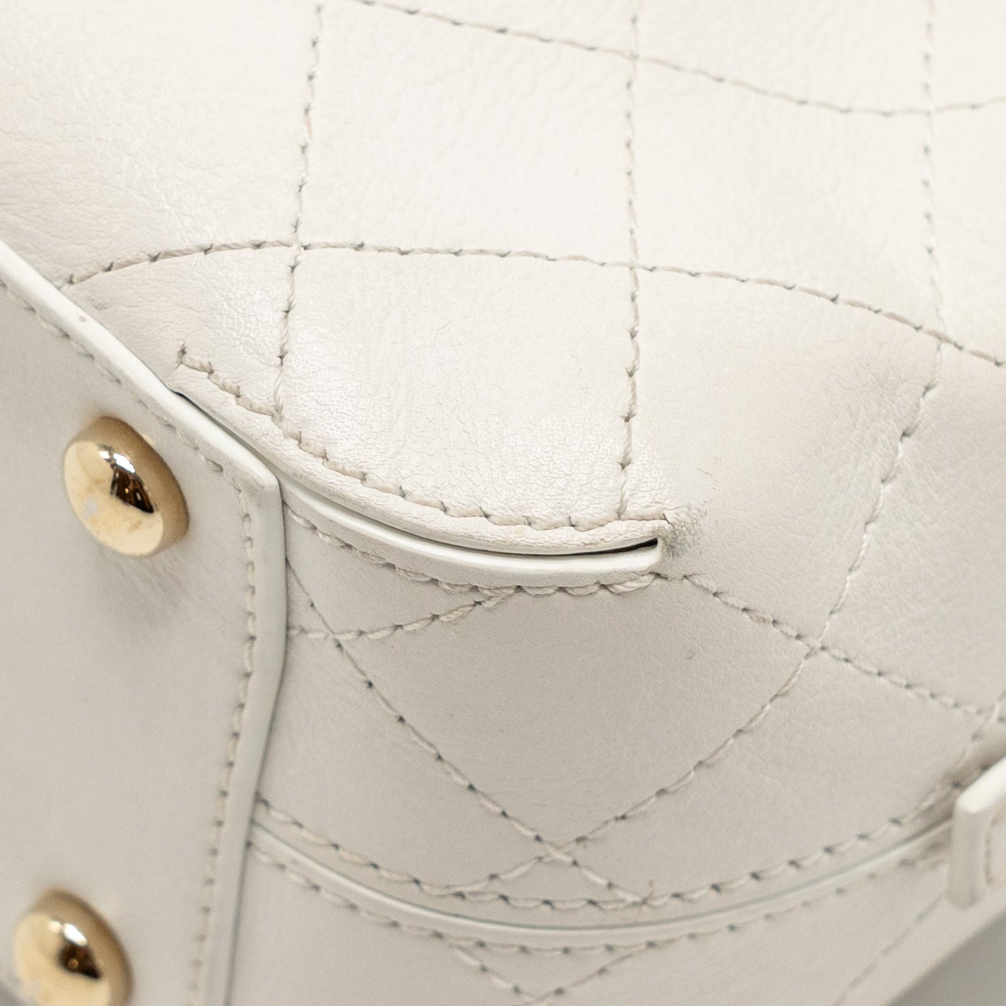 Chanel Mini Camera Bag with Chain Calfskin White L