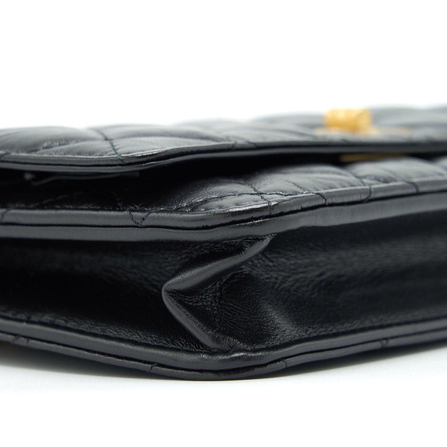 Chanel 2.55 Reissue Wallet On Chain Aged Calfskin Black