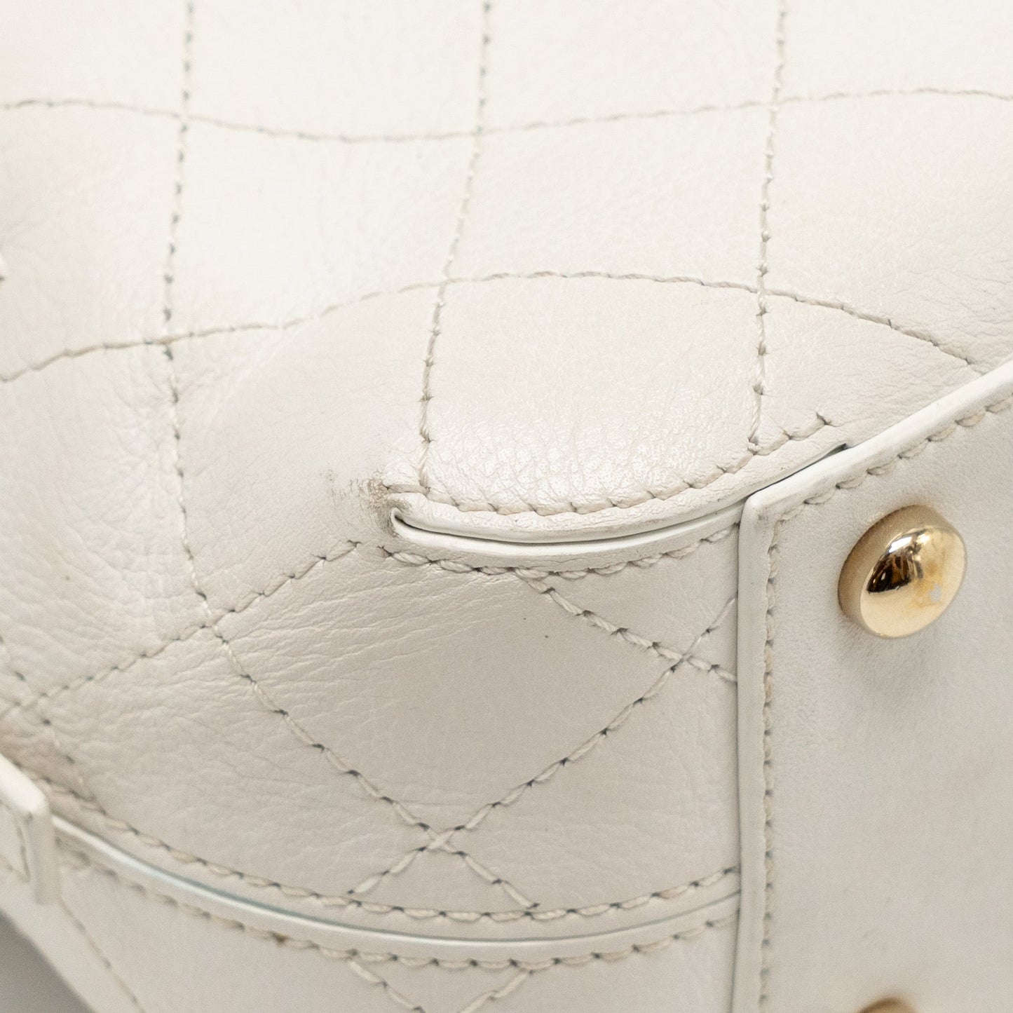 Chanel Mini Camera Bag with Chain Calfskin White L
