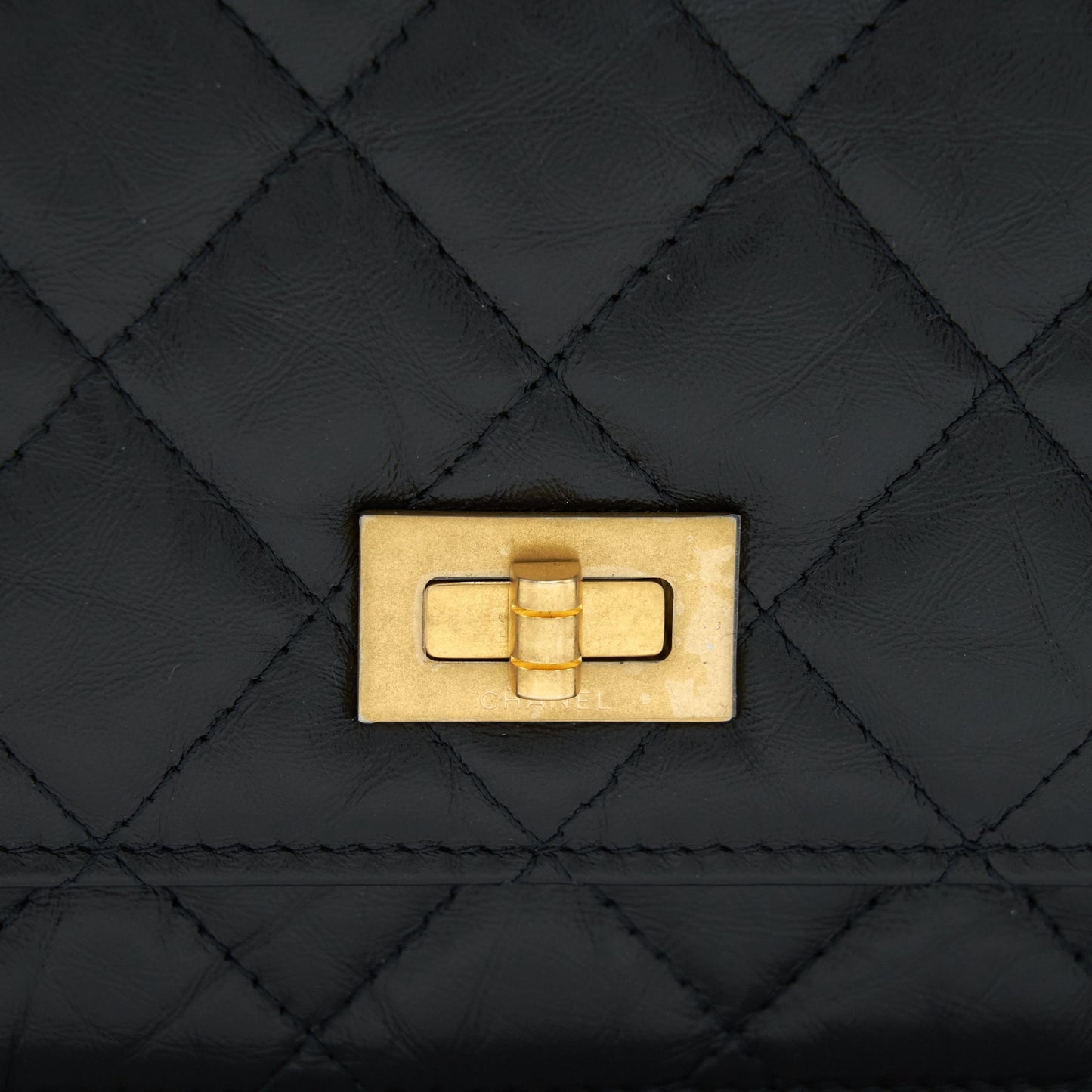 Chanel 2.55 Reissue Wallet On Chain Aged Calfskin Black