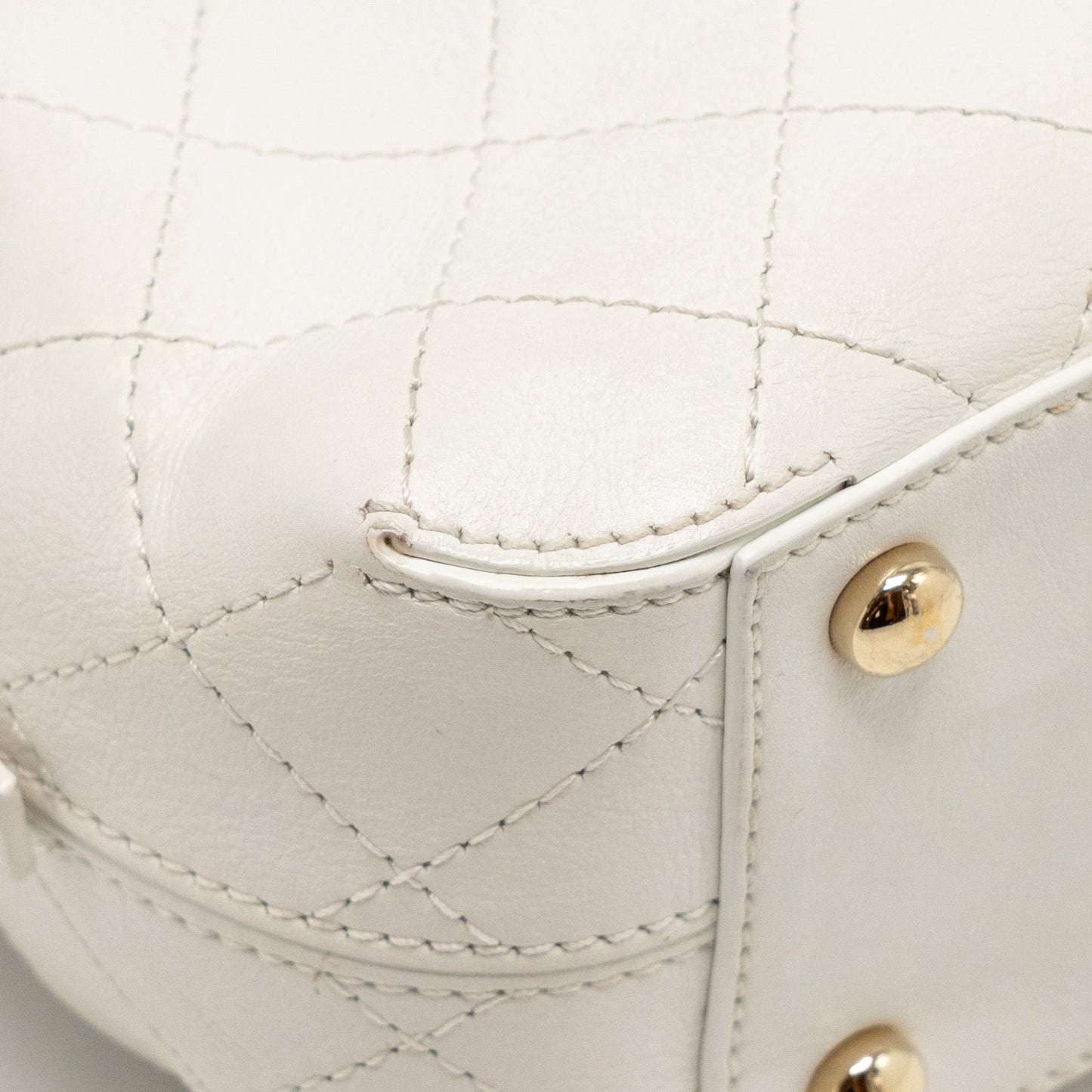 Chanel Mini Camera Bag with Chain Calfskin White L