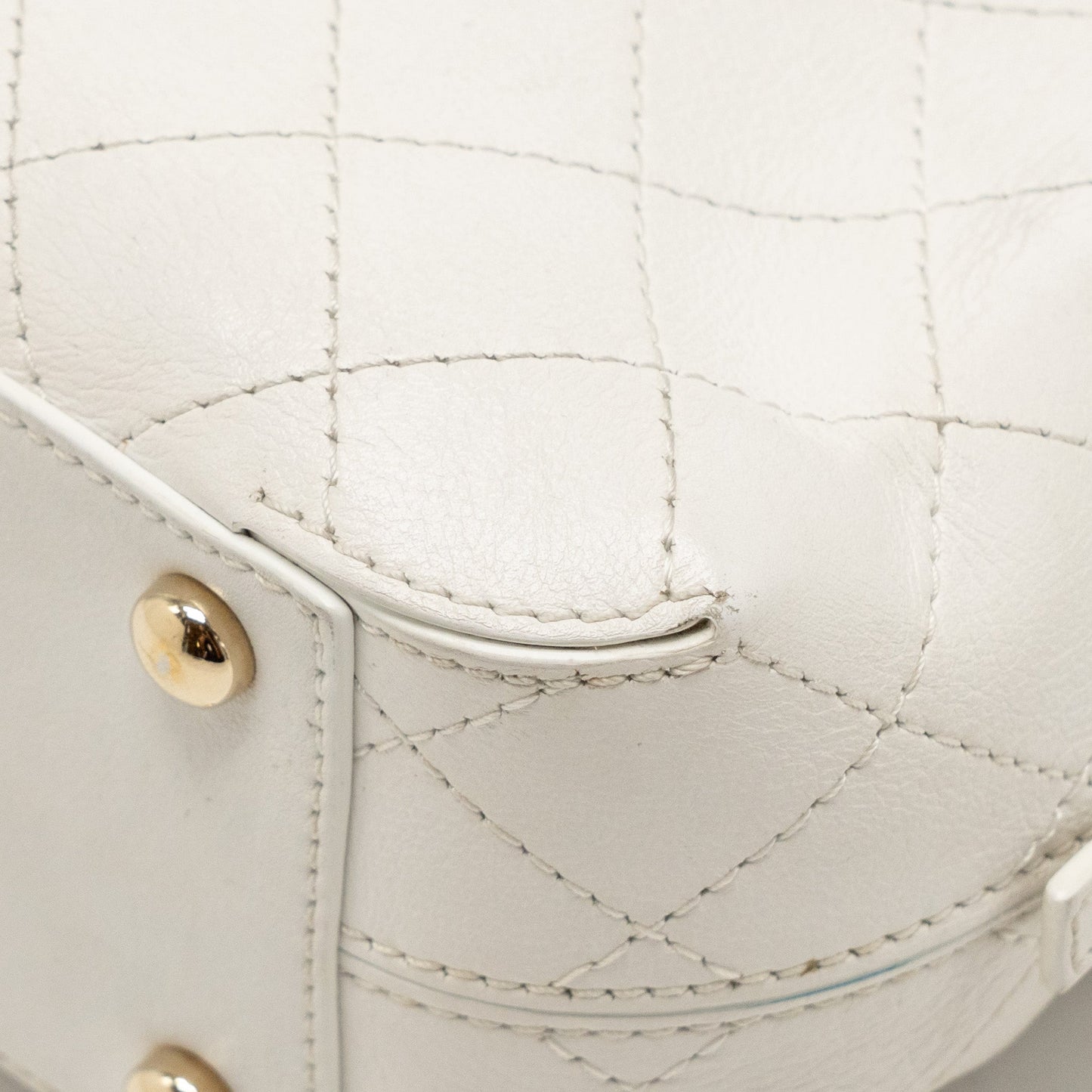 Chanel Mini Camera Bag with Chain Calfskin White L