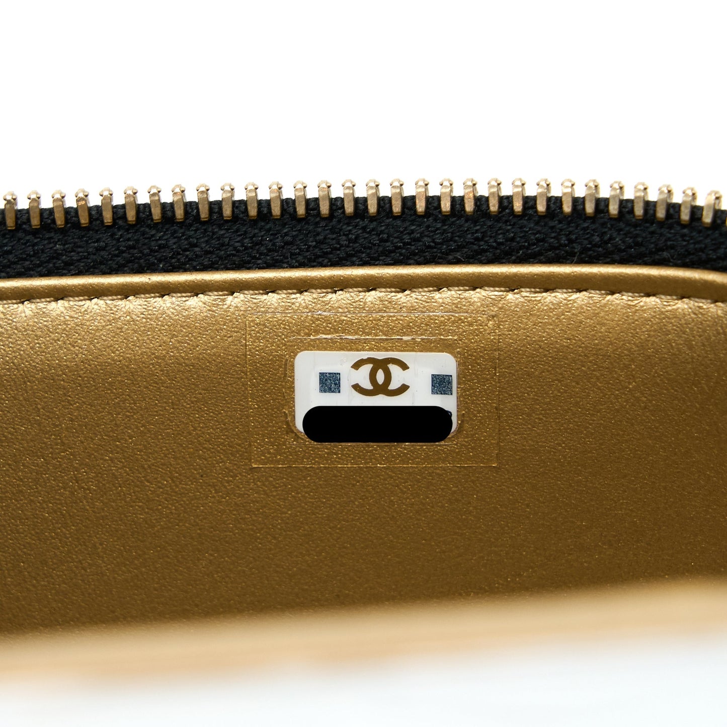 Chanel 22B Pearl Crush Long Vanity with Chain Lambskin Black  (Microchip)