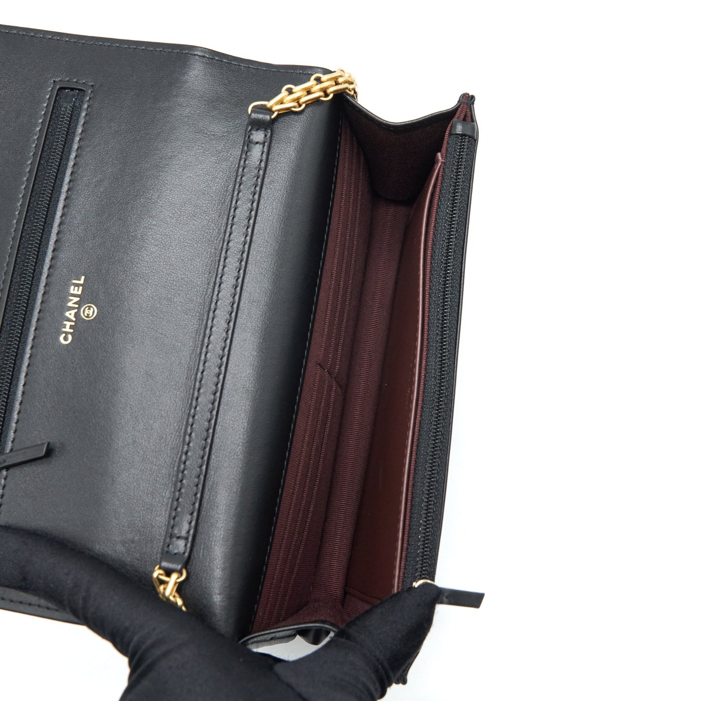 Chanel 2.55 Reissue Wallet On Chain Aged Calfskin Black