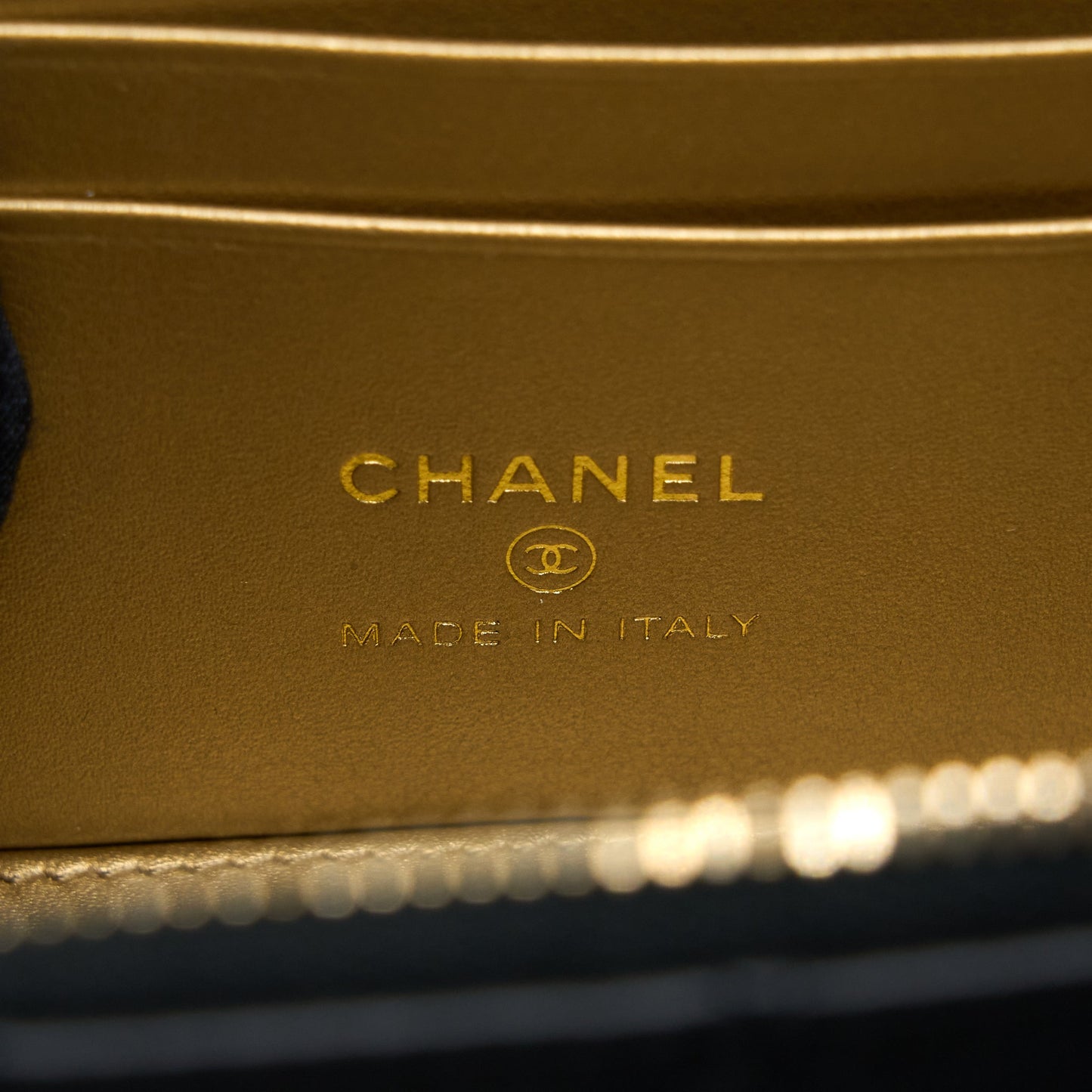 Chanel 22B Pearl Crush Long Vanity with Chain Lambskin Black  (Microchip)