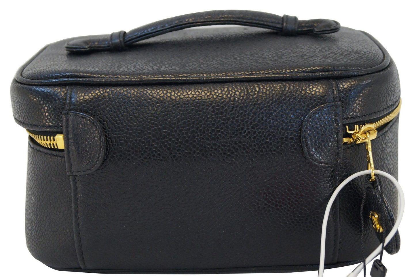 CHANEL Caviar Skin Vanity Cosmetic Bag Black