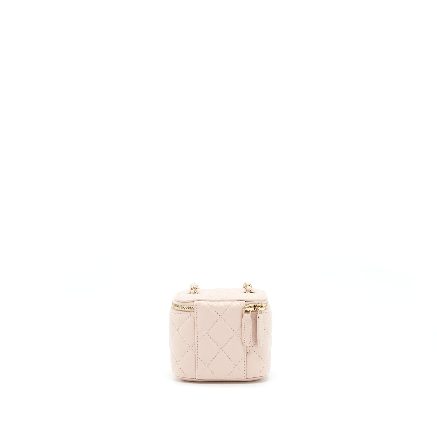 Chanel Mini Vanity Case With Chain Caviar Light Beige L