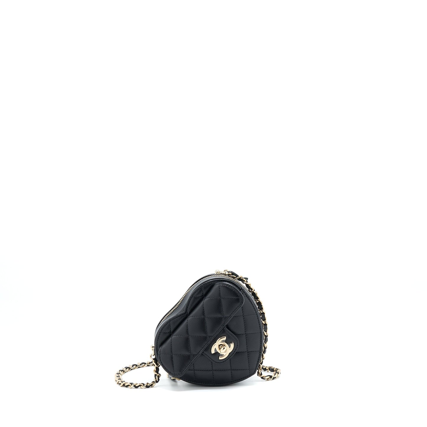 Chanel 22S Small Heart Bag Lambskin Black L