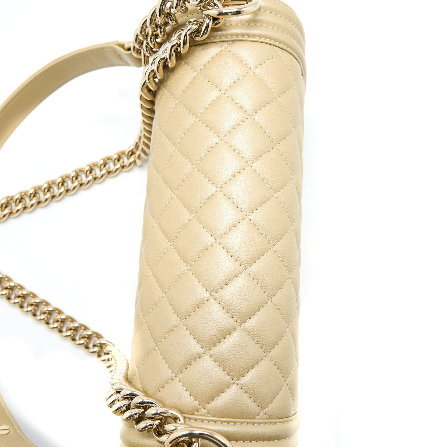 Chanel Medium Boy Caviar Gold L