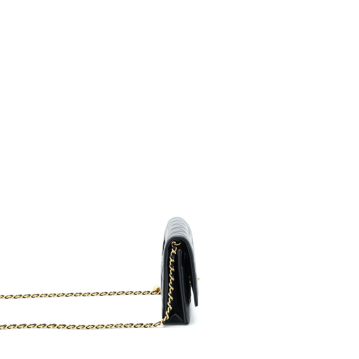 Chanel 22B Pearl Crush Wallet On Chain Lambskin Black  (Microchip)