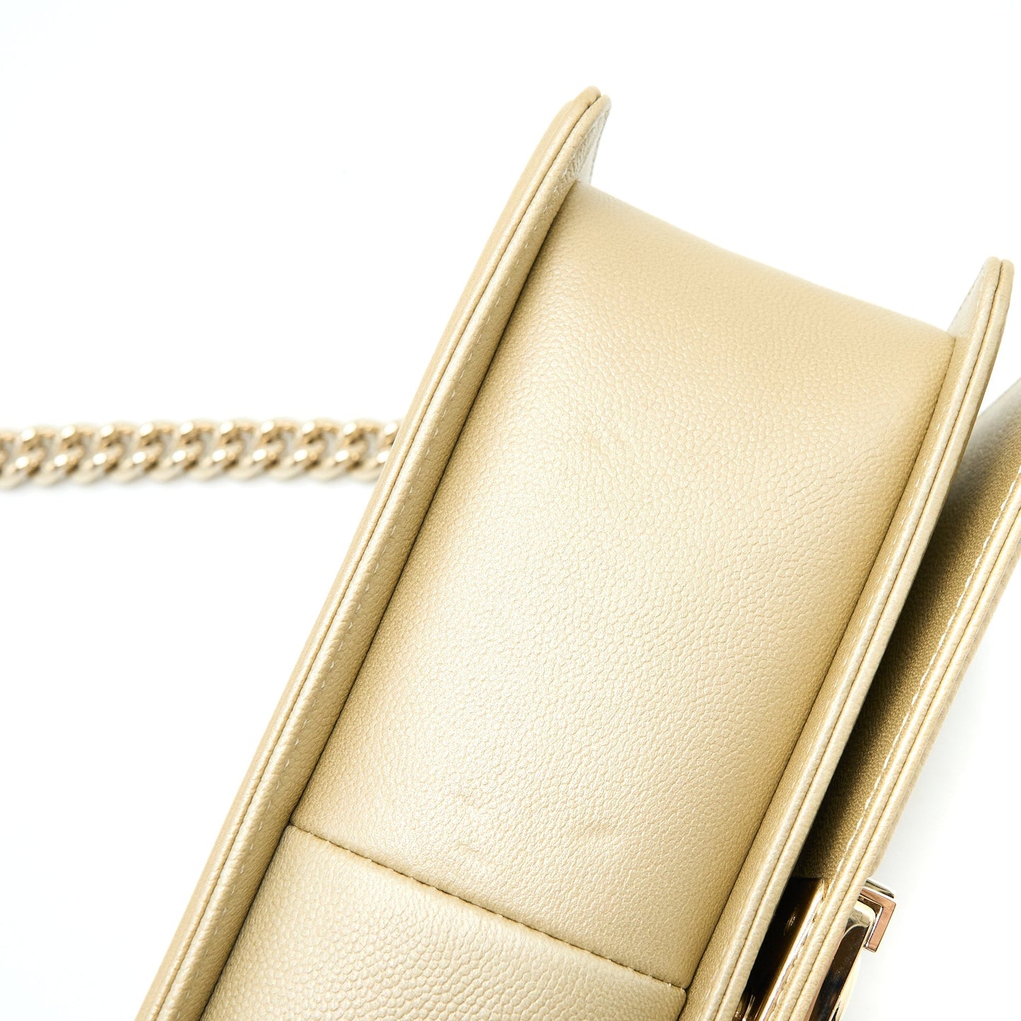 Chanel Medium Boy Caviar Gold L
