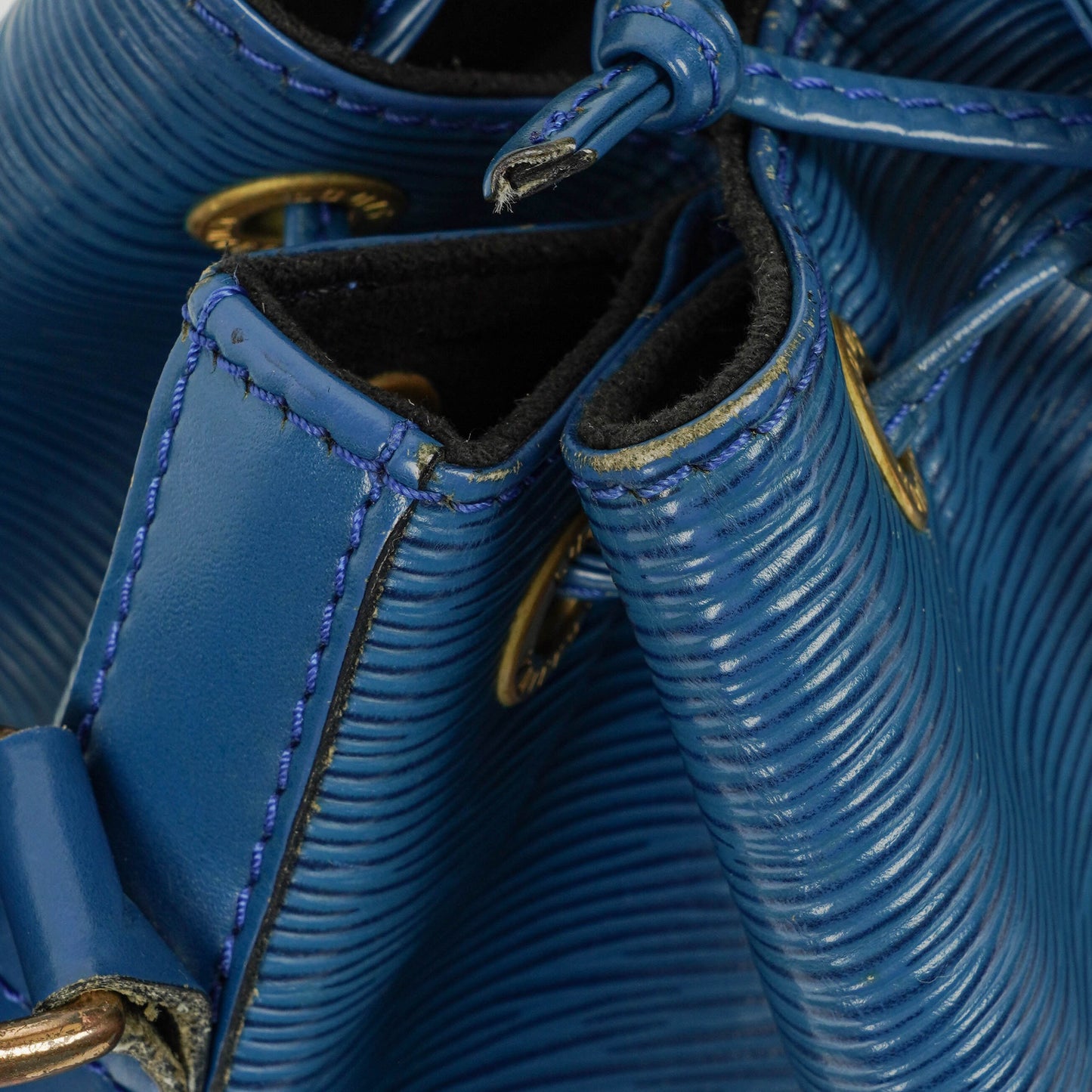 Louis Vuitton Petit Noe Blue EPI Leather Shoulder Bag