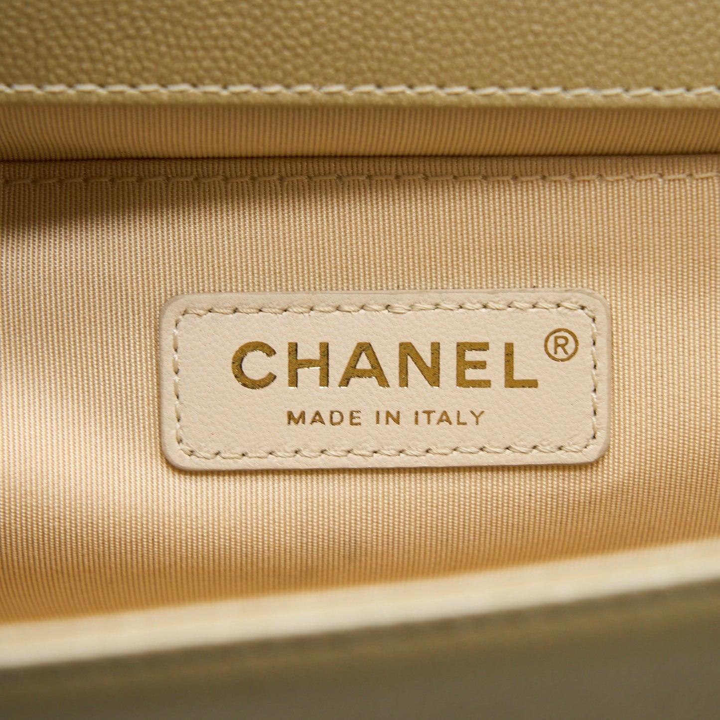 Chanel Medium Boy Caviar Gold L