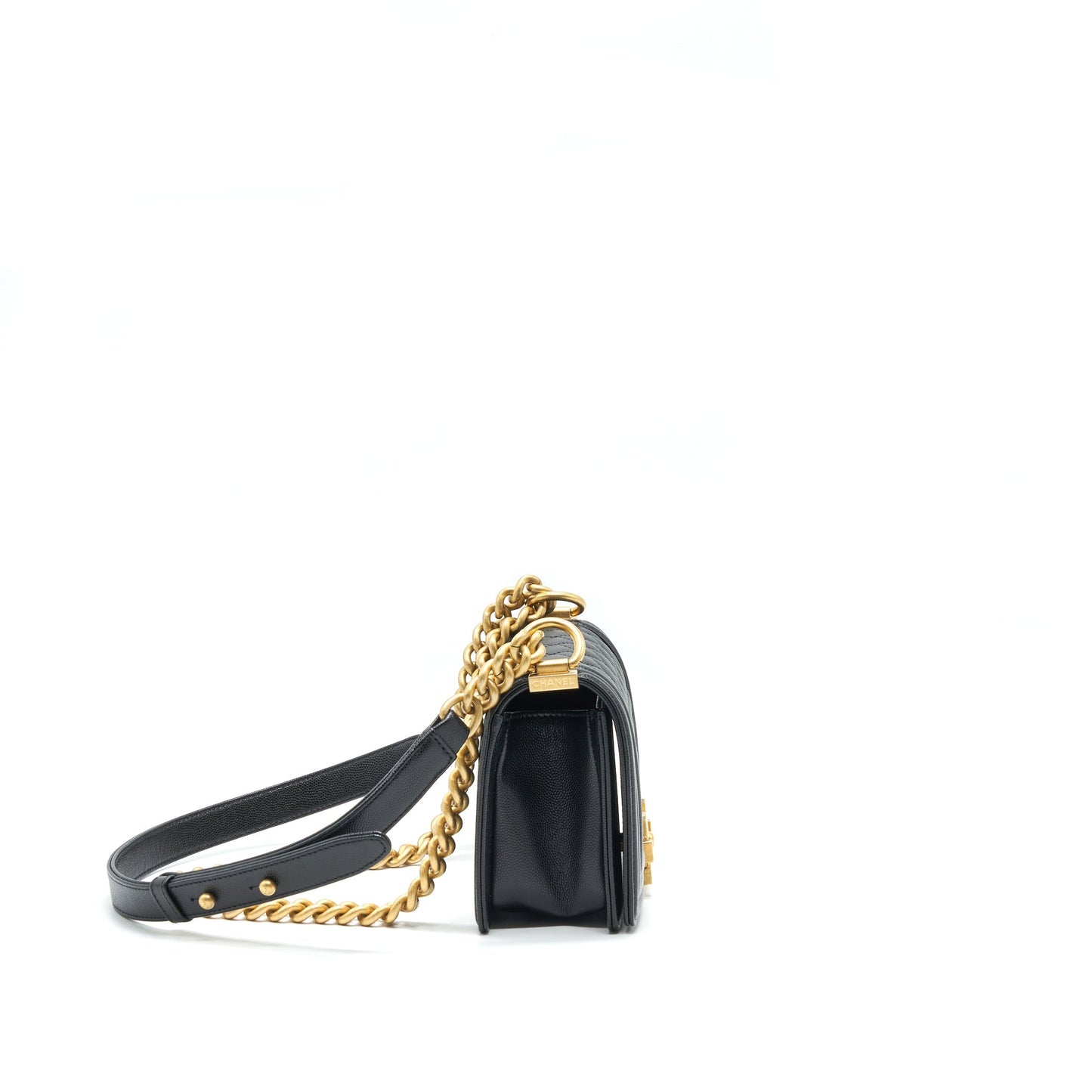 Chanel Small Boy Bag Caviar Black brushed  Year 2021 (microchip serial?