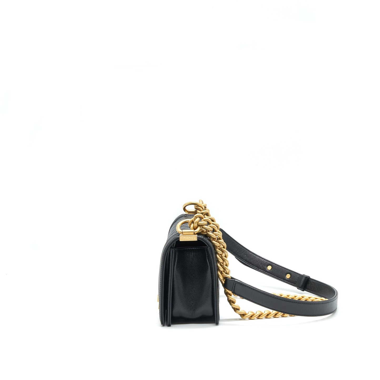 Chanel Small Boy Bag Caviar Black brushed  Year 2021 (microchip serial?
