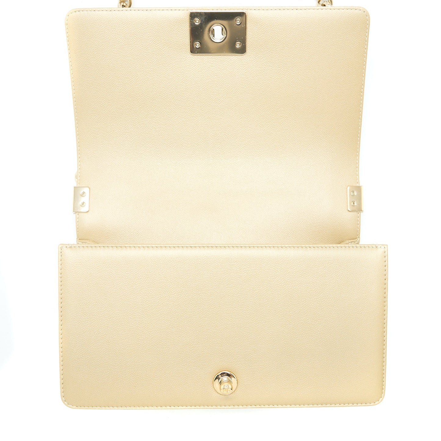 Chanel Medium Boy Caviar Gold L
