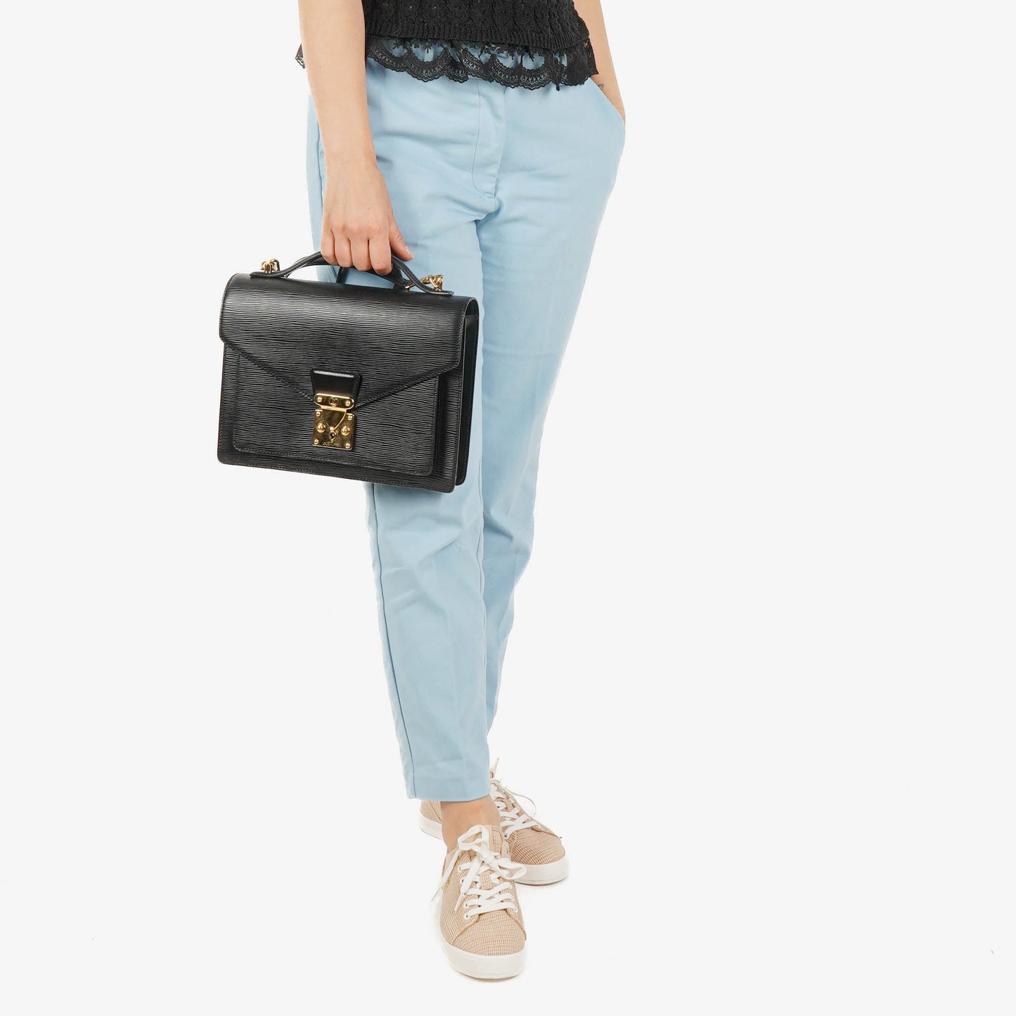 Louis Vuitton Monceau Black EPI Leather Handbag