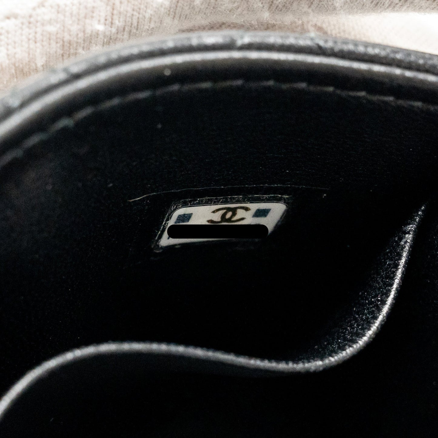 Chanel Detailed Top Handle Mini Clutch with Chain Lambskin Black  (Microchip)