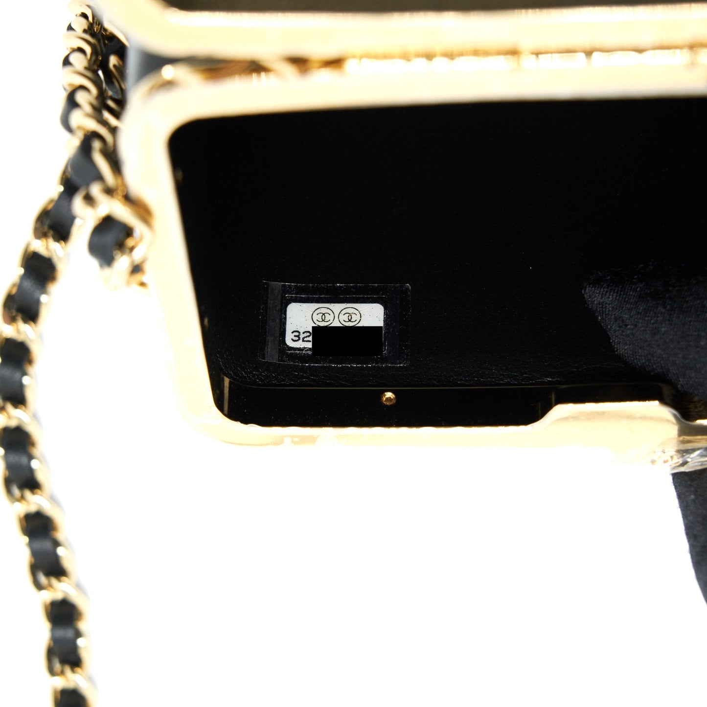 Chanel Small Clip Flap Vanity With Chain Lambskin Black