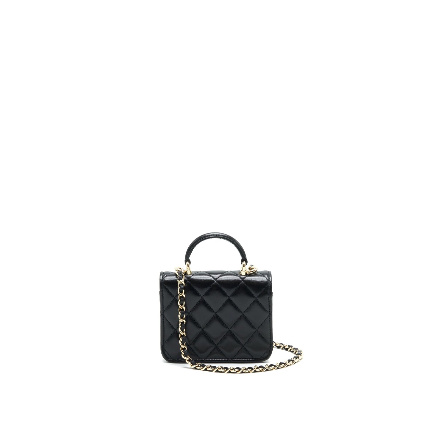 Chanel 21K Flap Coin Purse With Chain Black L