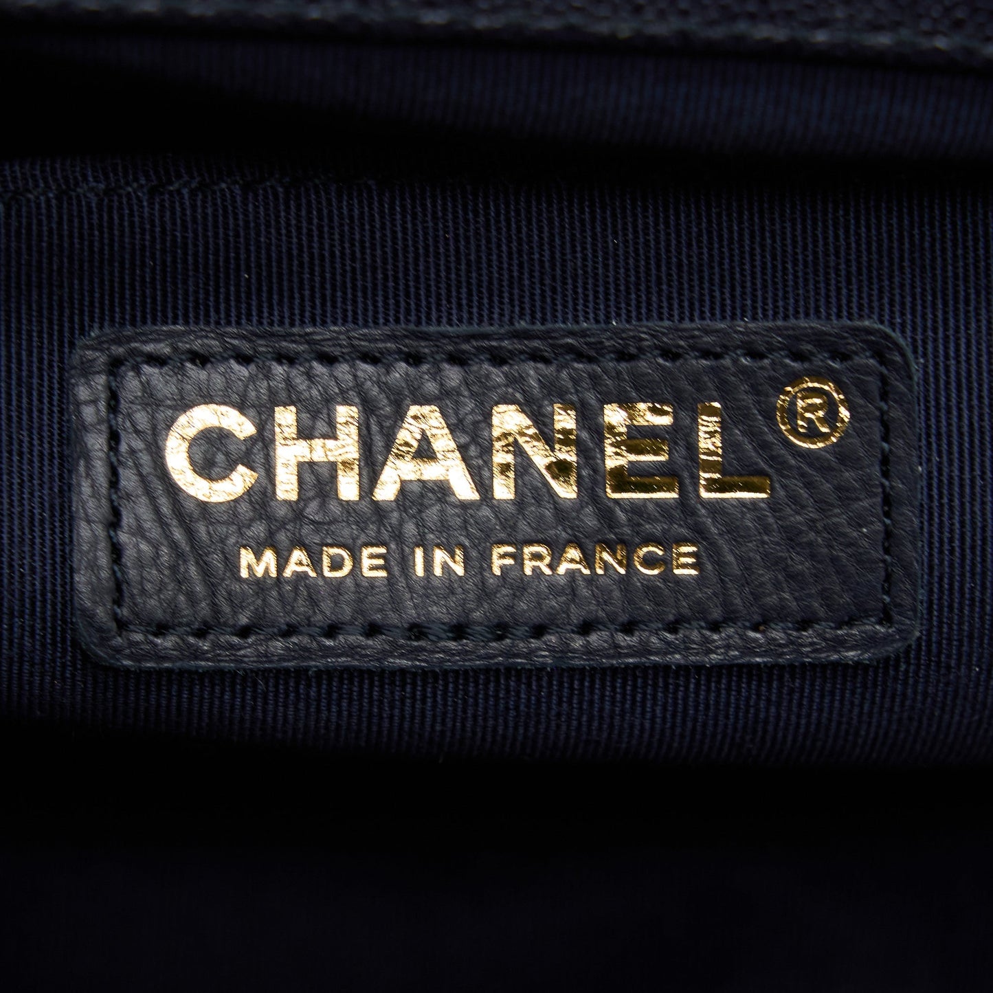 Chanel Medium Boy Bag Grained Calfskin Dark Blue L