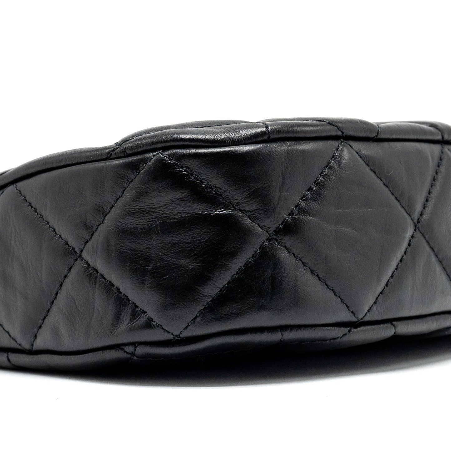 Chanel 23k 19 Hobo Shoulder Bag Calfskin Black  (microchip)