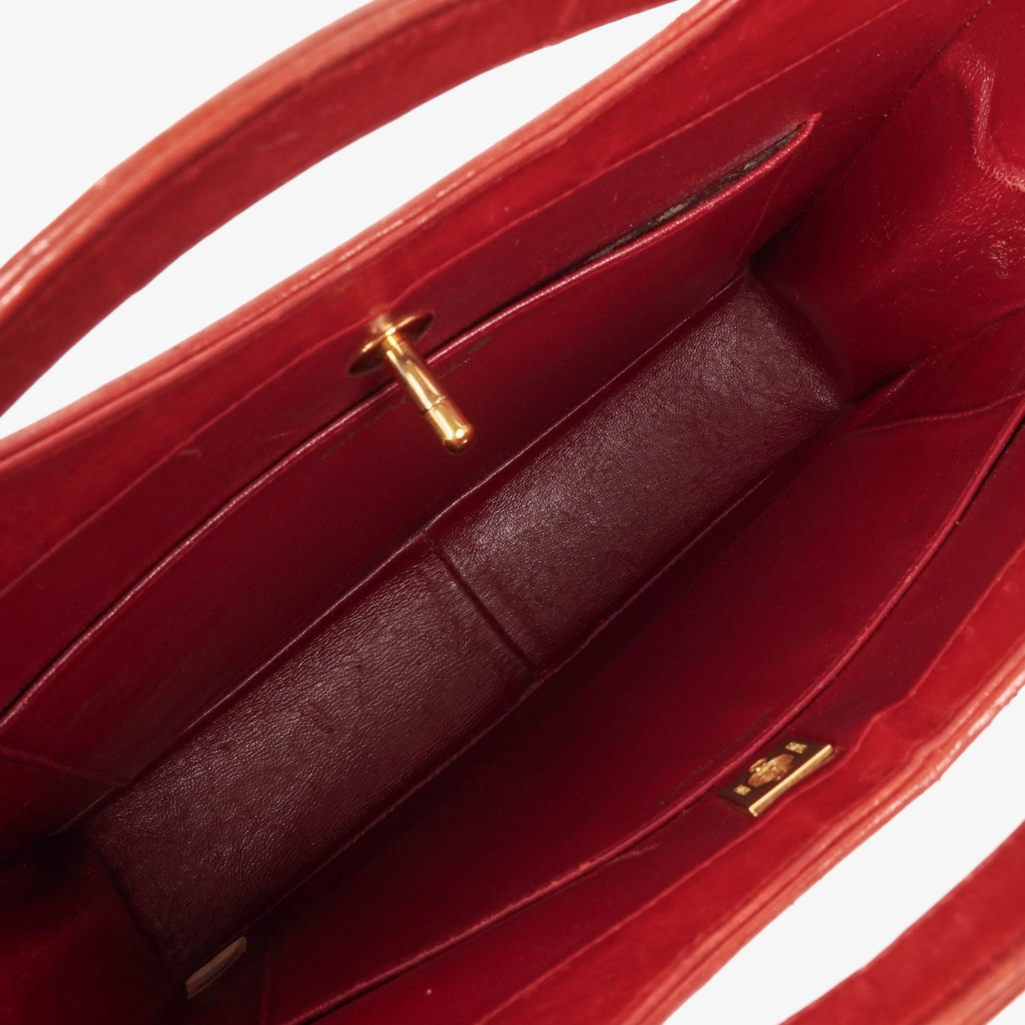 Chanel Red Lambskin Quilted Small 31  Shopping Tote Bag