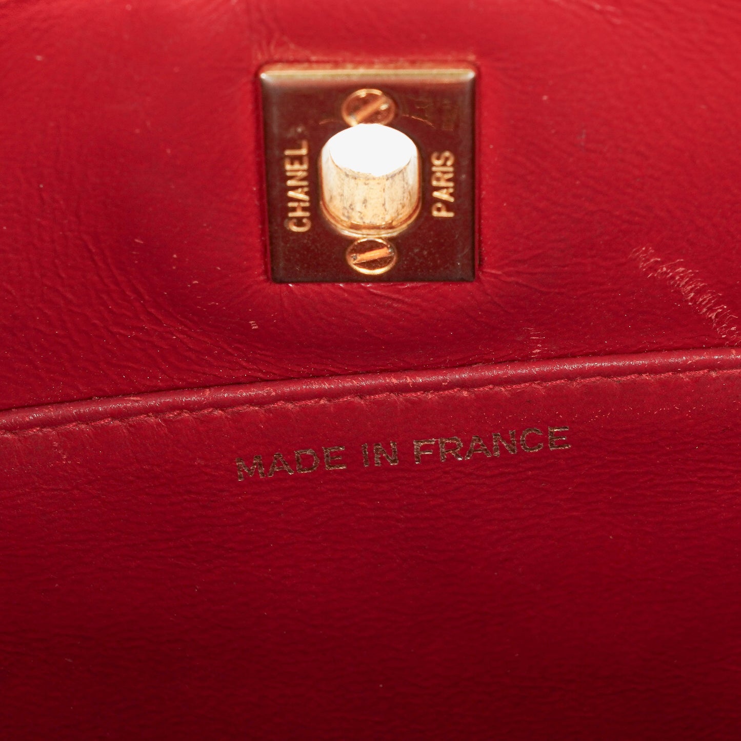 Chanel Red Lambskin Quilted Small 31  Shopping Tote Bag