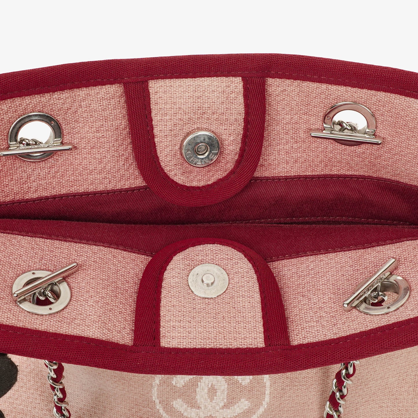 Chanel Pink Canvas Deauville Shopping Tote Bag