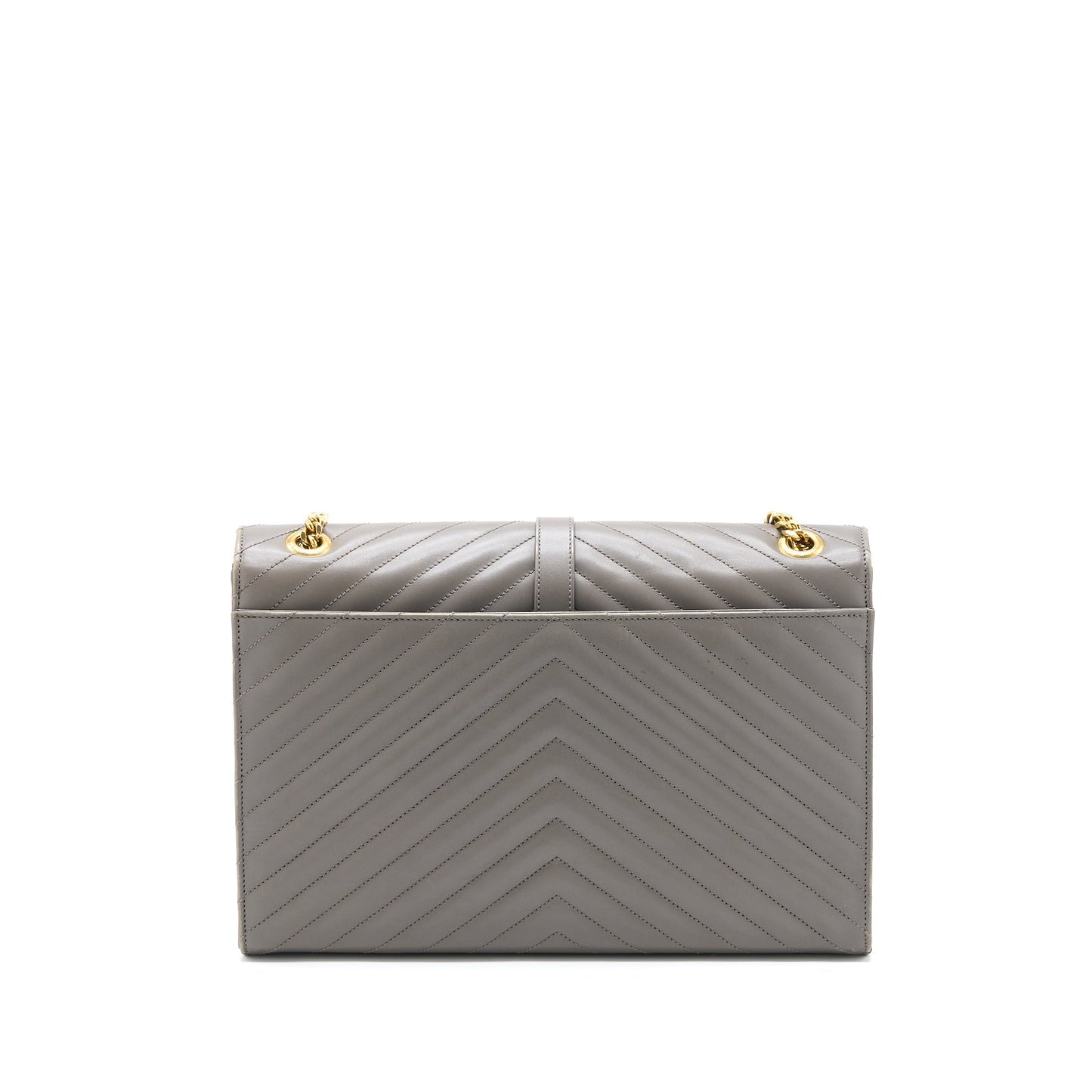 Saint Laurent Envelope Large Purse Calfskin Grey