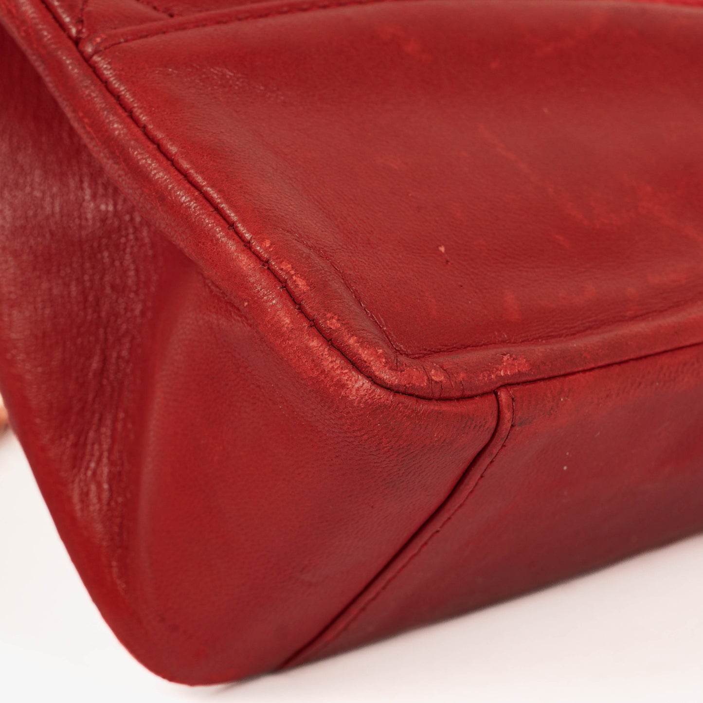 Chanel Red Lambskin Quilted Small 31  Shopping Tote Bag
