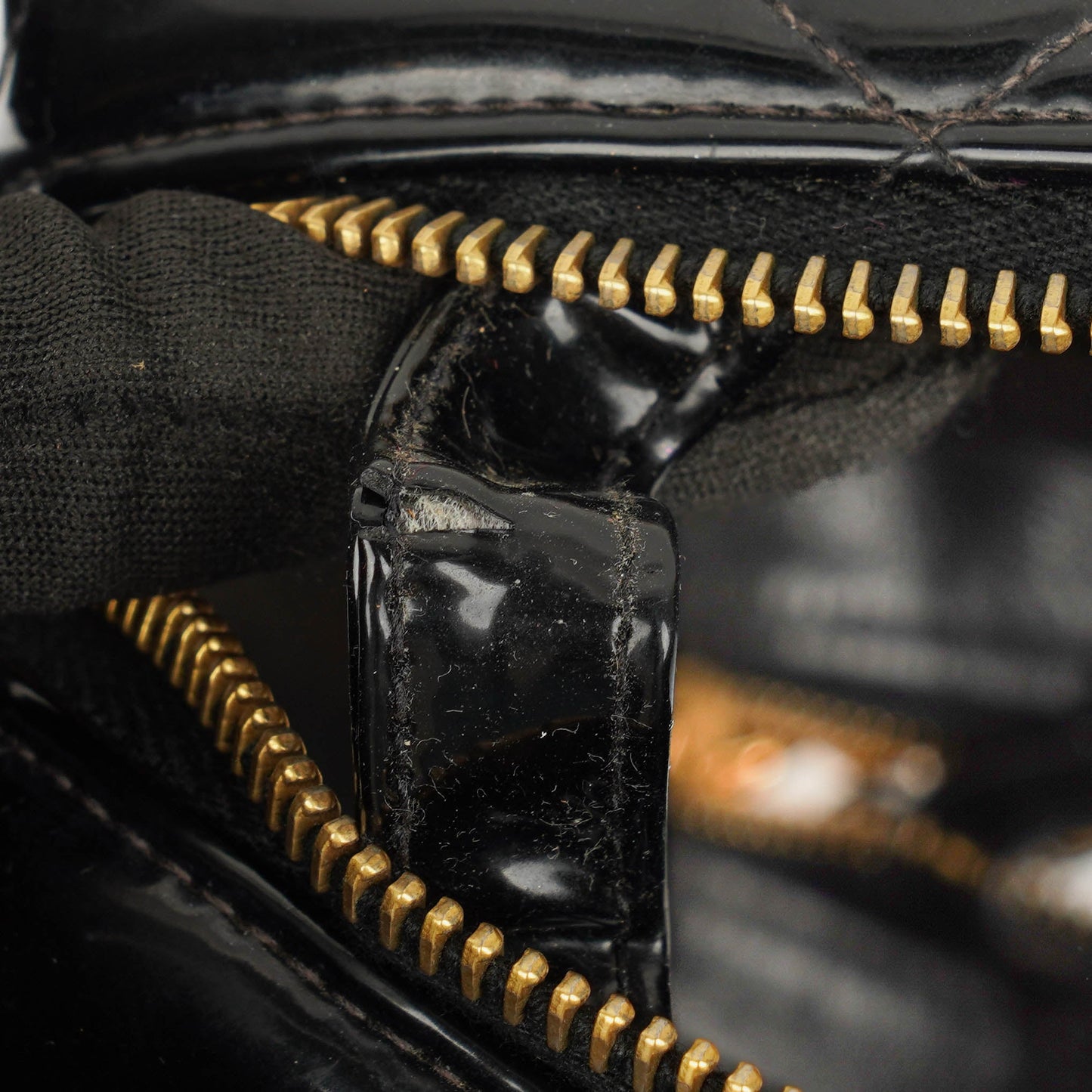 Chanel Lunch Box Black Quilted Patent Leather Tote Bag