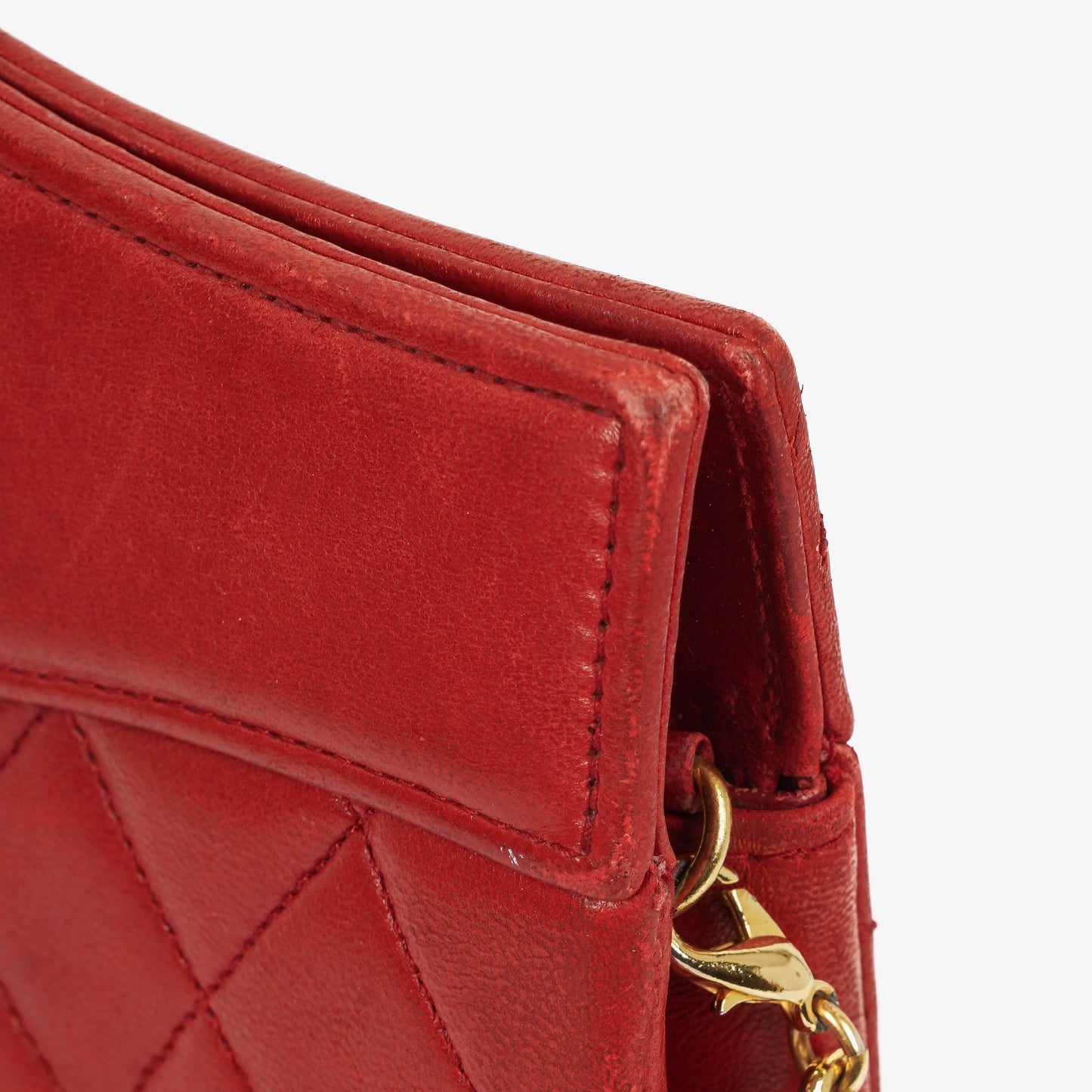 Chanel Red Lambskin Quilted Small 31  Shopping Tote Bag