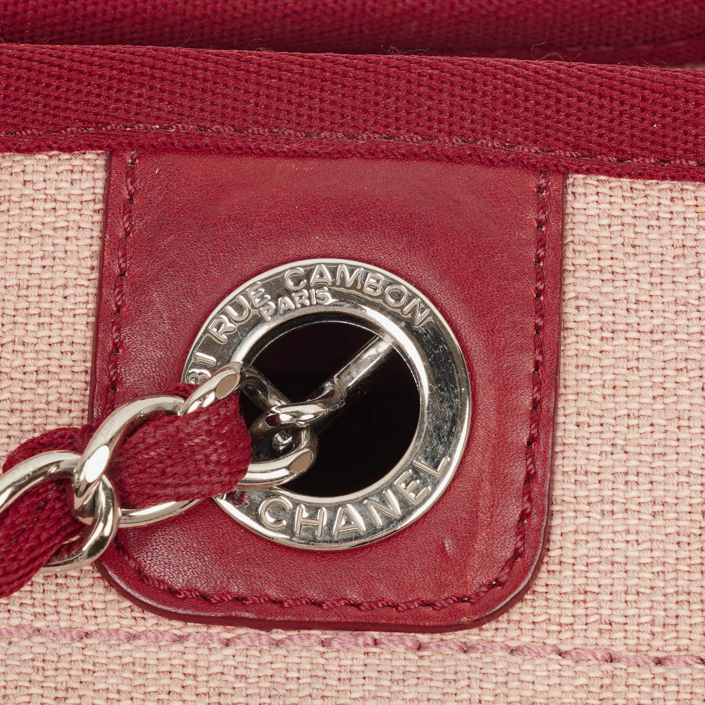 Chanel Pink Canvas Deauville Shopping Tote Bag