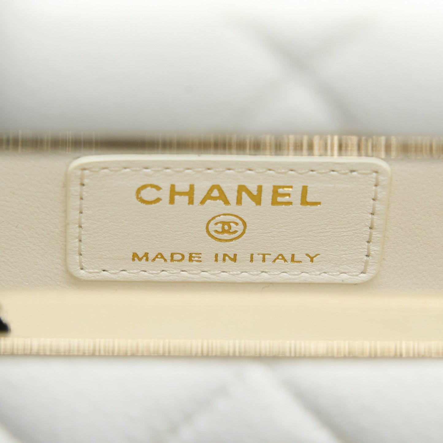 Chanel Vertical Evening Chain Bag Caviar White L (Microchip)