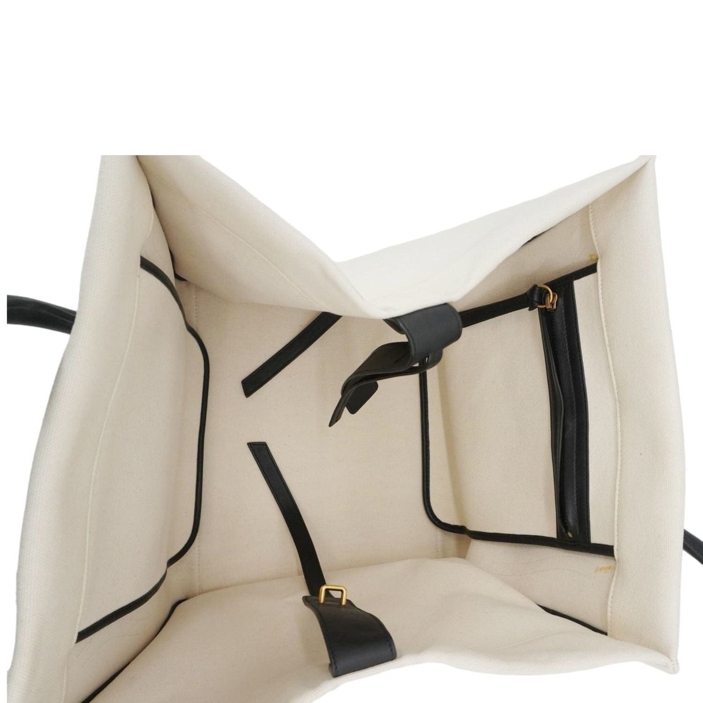 CELINE Luggage Phantom Medium Cotton Canvas Tote Bag White