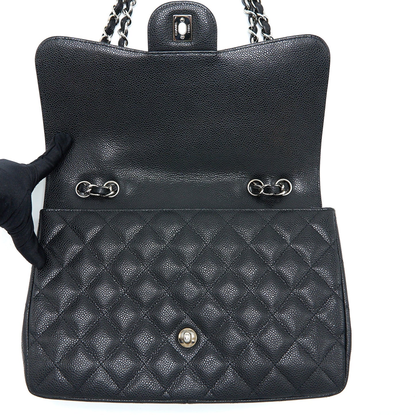 Chanel Jumbo Single Flap Bag Caviar Black