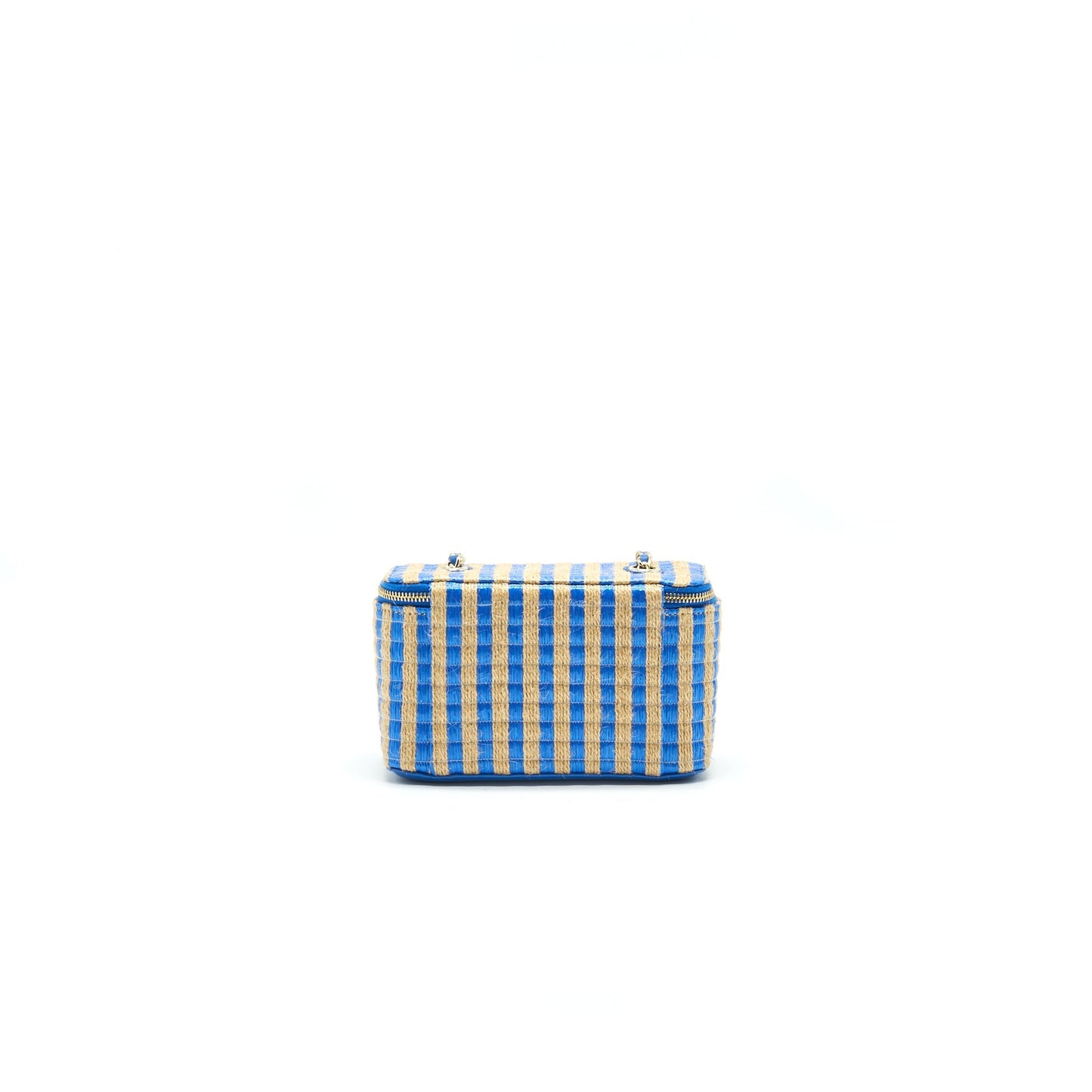 Chanel Vanity with Chain Blue & Beige Handbag