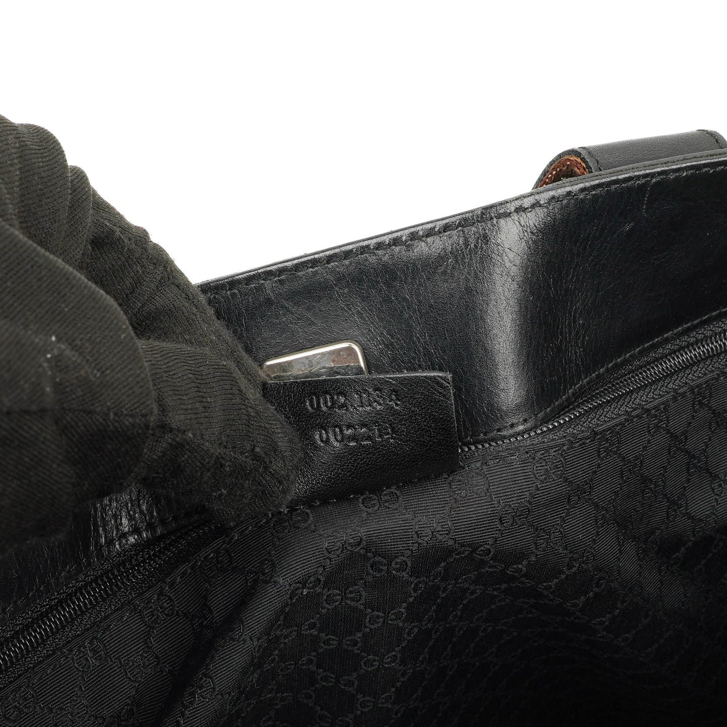 Gucci Web Leather Tote Bag Black