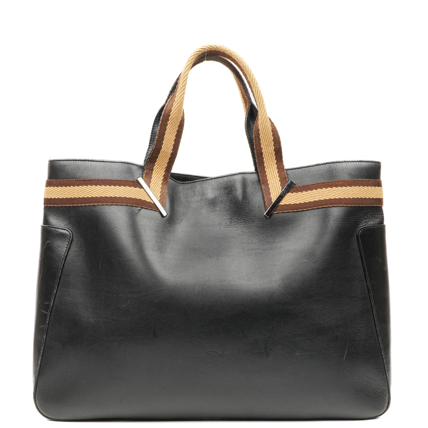 Gucci Web Leather Tote Bag Black